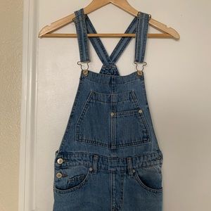 Wide Leg Denim Overalls